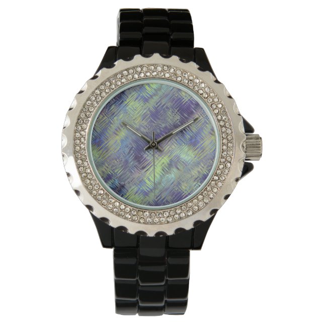 Reloj De Pulsera Patrón de líquido azul tanzano (Anverso)