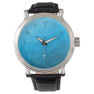 Reloj De Pulsera Patrón de malla geométrica de gradiente cian azul 