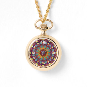 Reloj De Pulsera Patrón de Mandala de Caleidoscopio Fractal-64351