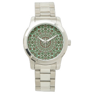 Reloj De Pulsera Patrón de Mandala de Navidad Groovy Maximalista Or