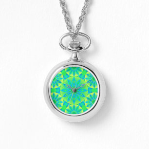Reloj De Pulsera Patrón de Mandala, turquesa, azul, verde tilo