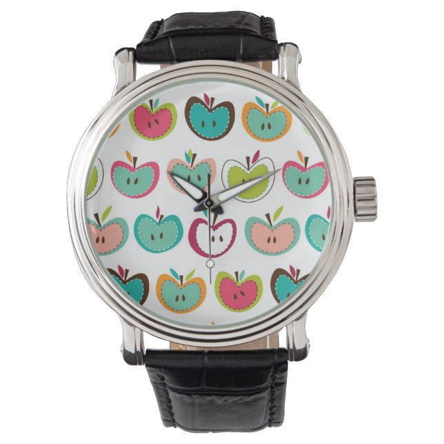 Reloj De Pulsera Patrón de manzana corta (Anverso)