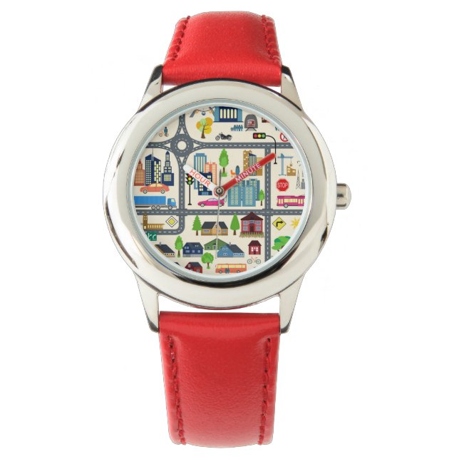 Reloj De Pulsera Patrón de mapa de ciudad (Anverso)