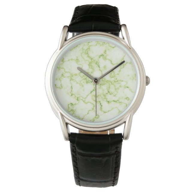 Reloj De Pulsera Patrón de mármol verde (Anverso)