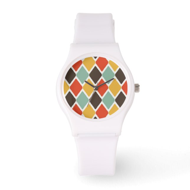 Reloj De Pulsera Patrón de moda tribal de ikat moderno (Anverso)
