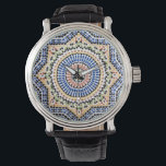 Reloj De Pulsera Patrón de mosaico de Azulejo portugués tradicional<br><div class="desc">Patrón tradicional portugués Azulejo Tile Acento español y portugués Hombres Mujeres Unisex Watch</div>