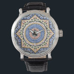 Reloj De Pulsera Patrón de mosaico de Azulejo portugués tradicional<br><div class="desc">Patrón tradicional portugués Azulejo Tile Acento español y portugués Hombres Mujeres Unisex Watch</div>
