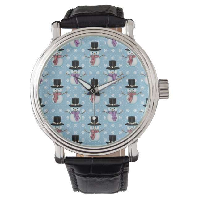 Reloj De Pulsera Patrón de Muñecos de Nieve Lindos (Anverso)