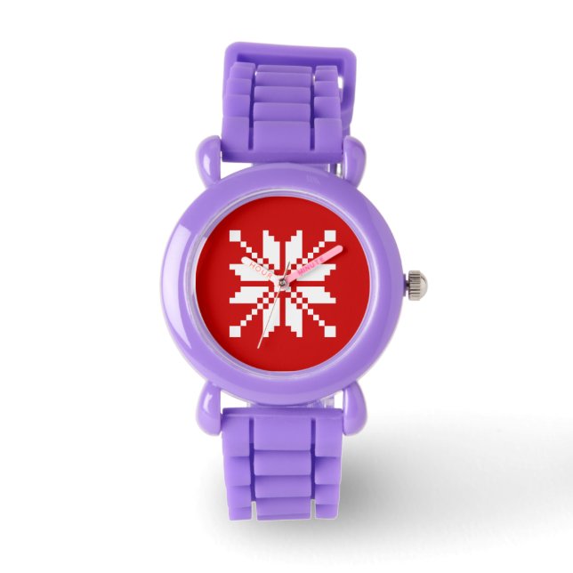 Reloj De Pulsera Patrón de Navidades de copos de nieve de Navidad (Anverso)