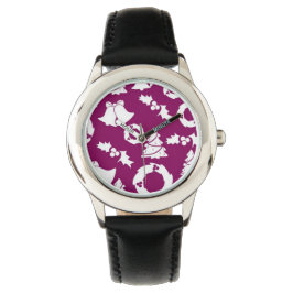 Reloj De Pulsera Patrón de Navidades púrpura
