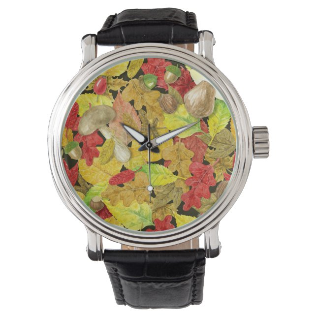 Reloj De Pulsera Patrón de otoño acuático (Anverso)