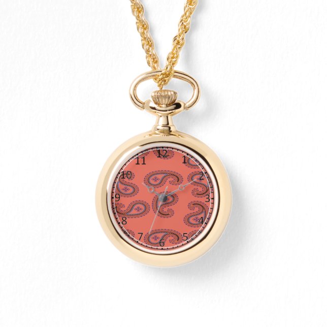 Reloj De Pulsera patrón de paisajes rojos (Anverso)