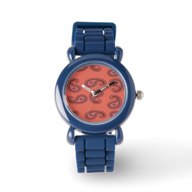 Reloj De Pulsera patrón de paisajes rojos (Anverso)