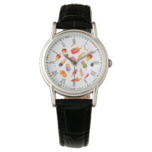 Reloj De Pulsera Patrón de paletas de verano de color agua