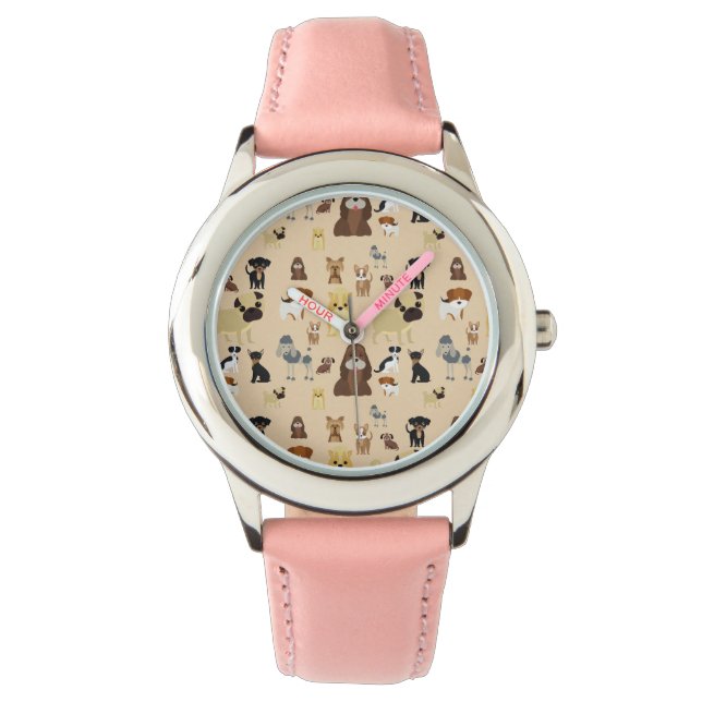 Reloj De Pulsera patrón de perros (Anverso)