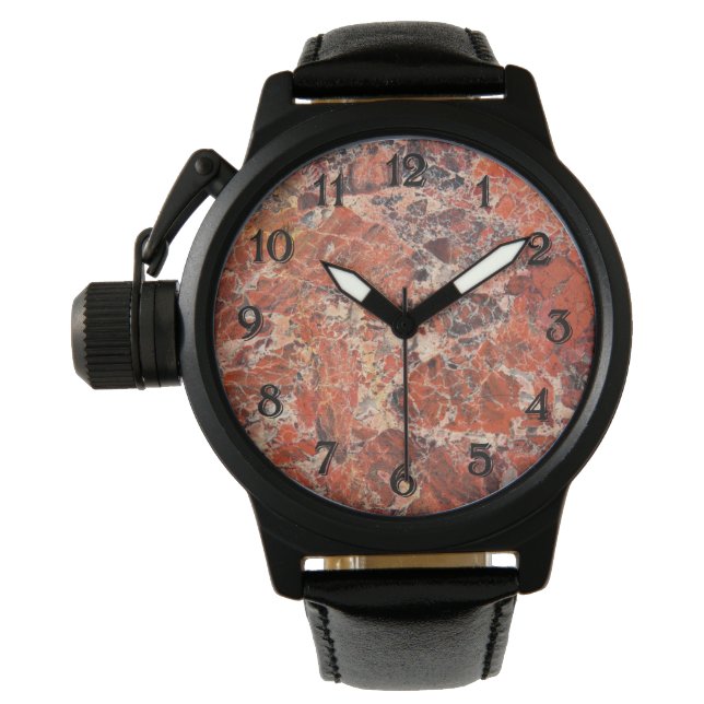 Reloj De Pulsera Patrón de piedra de Jasper naranja (Anverso)