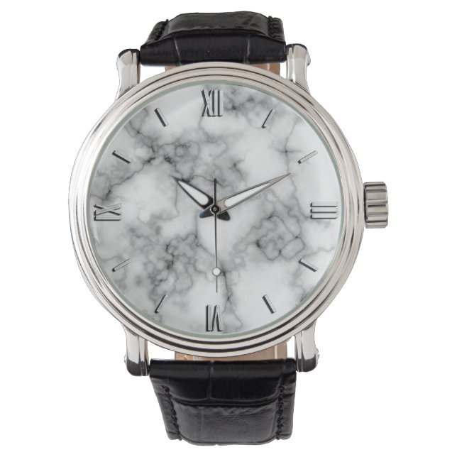 Reloj De Pulsera Patrón de Piedra Gem, Marble Gris/Gris (Anverso)