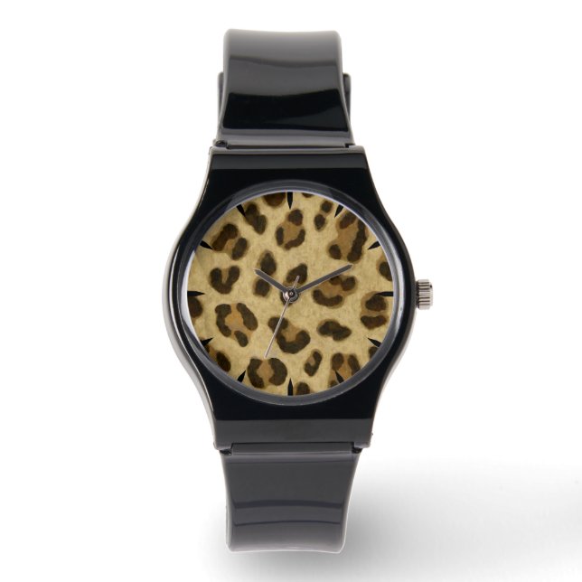 Reloj De Pulsera Patrón de piel de impresión de animales leopardos (Anverso)