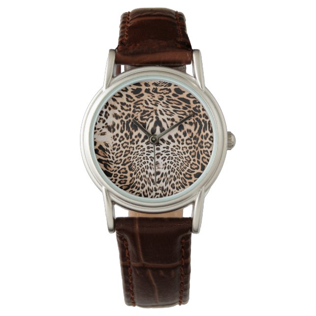 Reloj De Pulsera Patrón de pieles leopardo (Anverso)