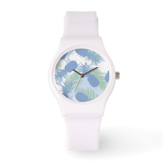 Reloj De Pulsera Patrón de piña pastel tropical (Anverso)