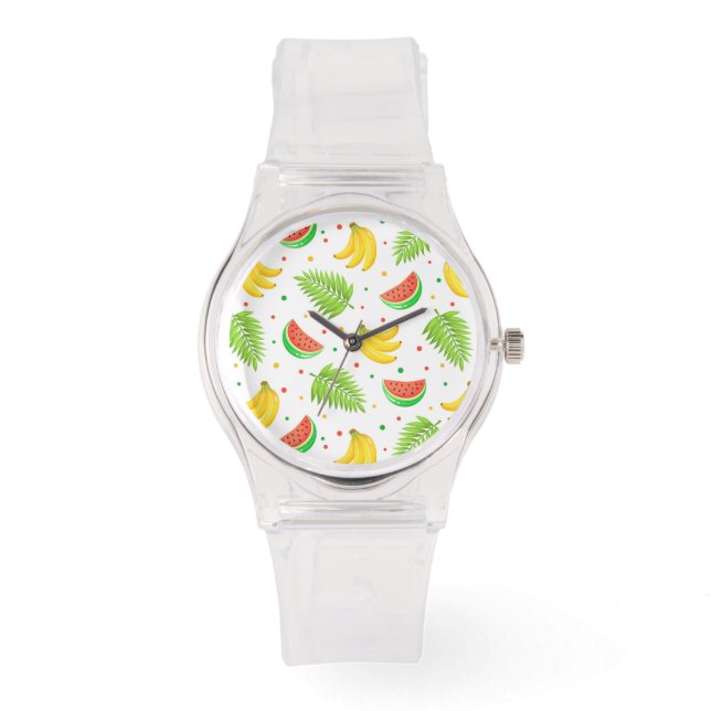 Reloj De Pulsera Patrón de punto de polka de la fruta tropical (Anverso)