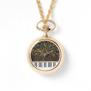 Reloj De Pulsera Patrón de puntos de polka dorado de las llaves de