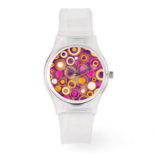 Reloj De Pulsera Patrón de puntos de Polka Violeta