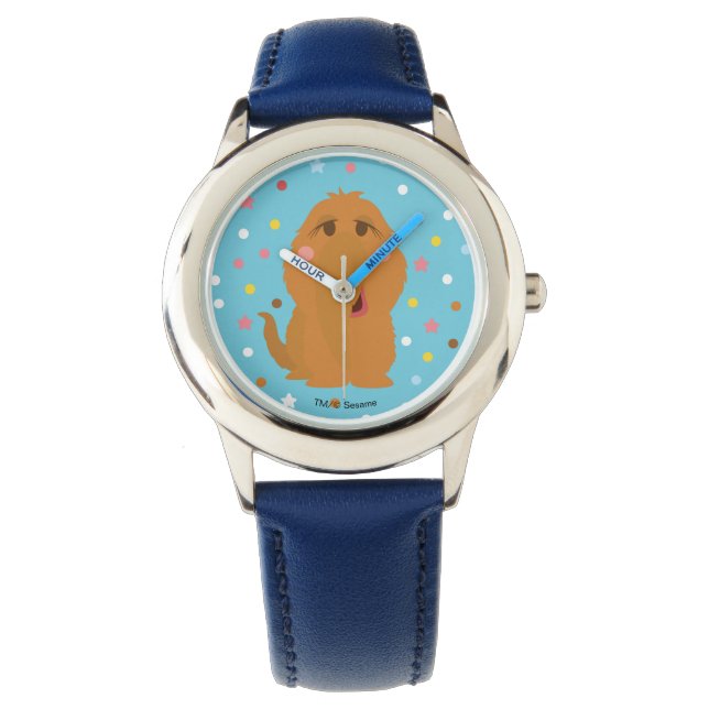 Reloj De Pulsera Patrón de puntos y estrellas azules de Snuffleupag (Anverso)