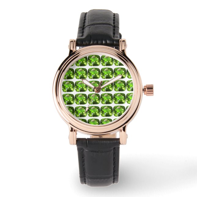 Reloj De Pulsera Patrón de resumen verde (Anverso)