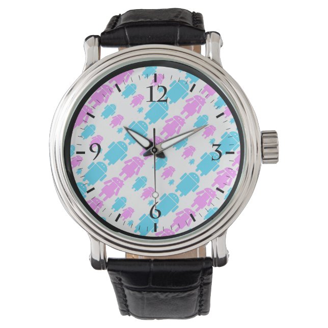 Reloj De Pulsera Patrón de robot corto (Anverso)