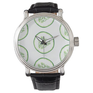 Reloj De Pulsera Patrón de rodajas de pepino