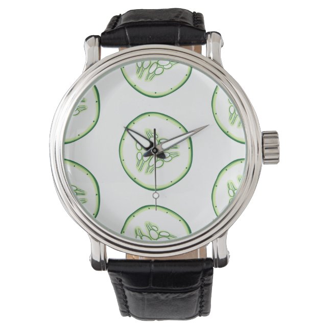 Reloj De Pulsera Patrón de rodajas de pepino (Anverso)