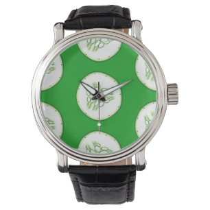 Reloj De Pulsera Patrón de rodajas de pepino