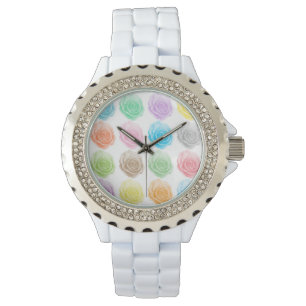 Reloj De Pulsera Patrón de rosas coloridos