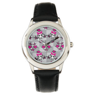 Reloj De Pulsera Patrón de Skulls de Emo