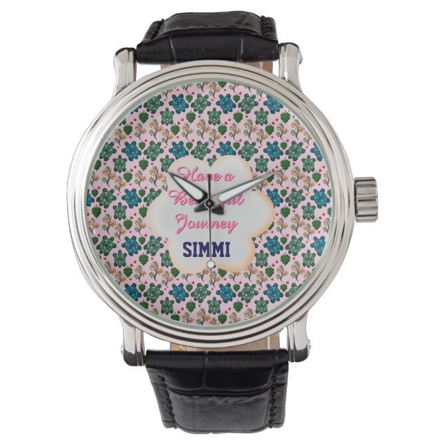 Reloj De Pulsera Patrón de tortuga personalizado (Anverso)
