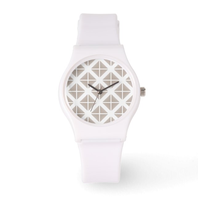 Reloj De Pulsera Patrón de triángulo de moda de Beige (Anverso)