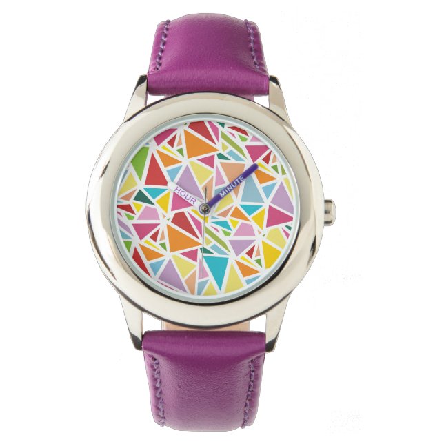 Reloj De Pulsera patrón de triángulos coloridos (Anverso)