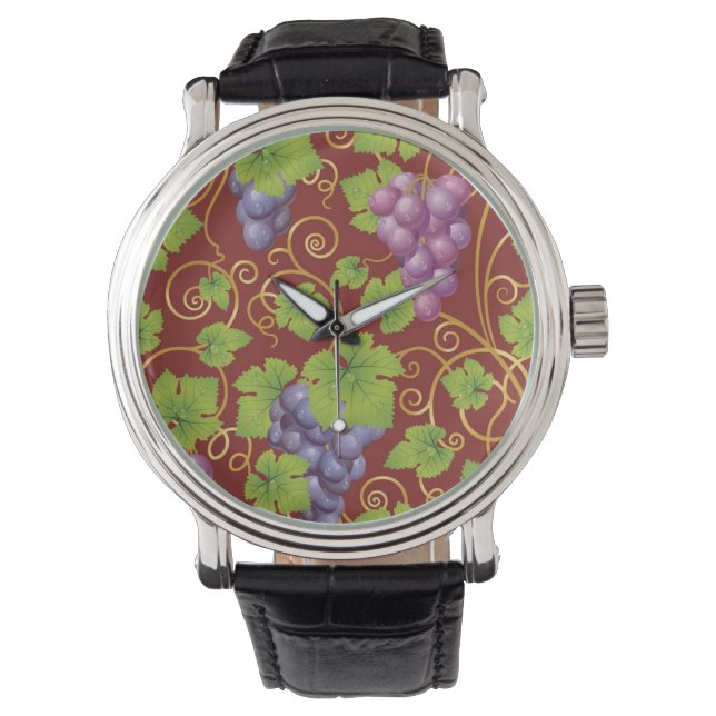 Reloj De Pulsera Patrón de uva (Anverso)