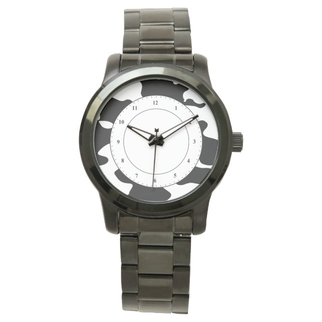 Reloj De Pulsera Patrón de vaca negro y blanco (Anverso)