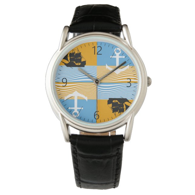 Reloj De Pulsera Patrón de velero y ancla (Anverso)