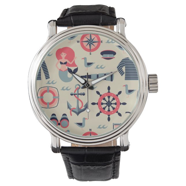 Reloj De Pulsera Patrón de vida marina (Anverso)