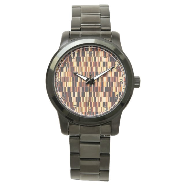 Reloj De Pulsera Patrón de vidrio marrón (Anverso)