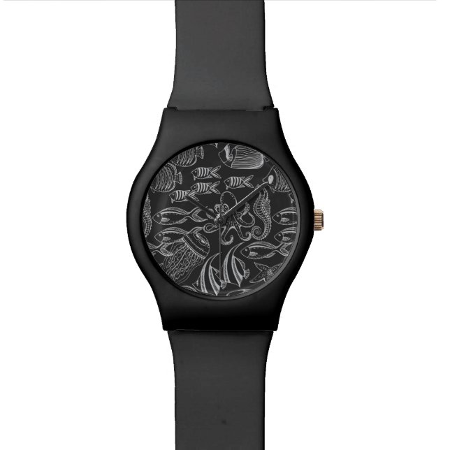 Reloj De Pulsera Patrón del Mar Negro (De cerca)