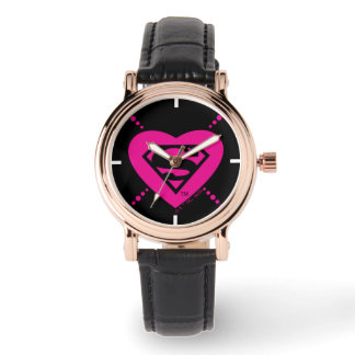 Reloj De Pulsera Patrón diagonal del corazón superchica