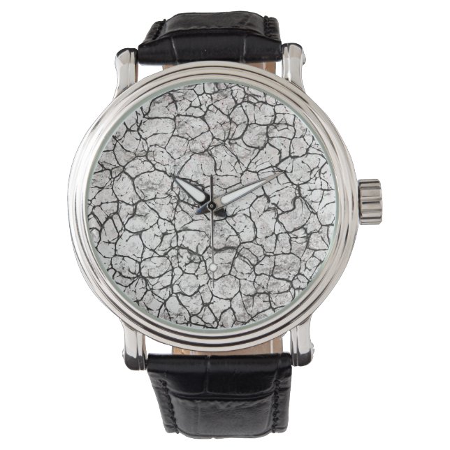 Reloj De Pulsera Patrón Digital de Mármol Agrietado (Anverso)