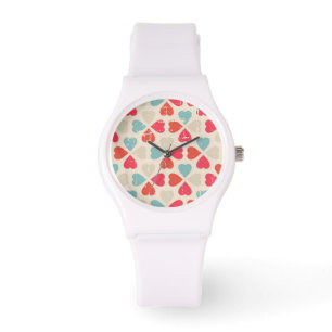 Reloj De Pulsera Patrón El día de San Valentín retro