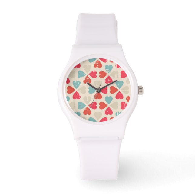 Reloj De Pulsera Patrón El día de San Valentín retro (Anverso)