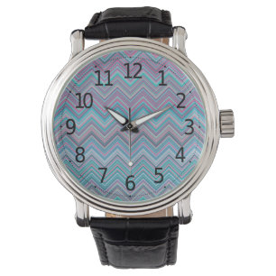 Reloj De Pulsera Patrón elegante de Chevron Pastel abstracto 