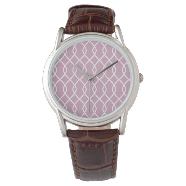 Reloj De Pulsera Patrón elegante de ondas malvas (Anverso)